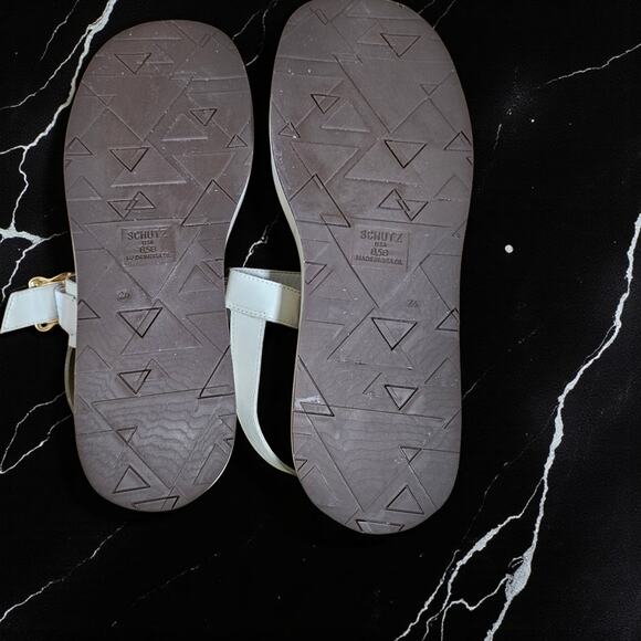 Schutz Wavy Platform Sandals in Pearl - Picture 9 of 10